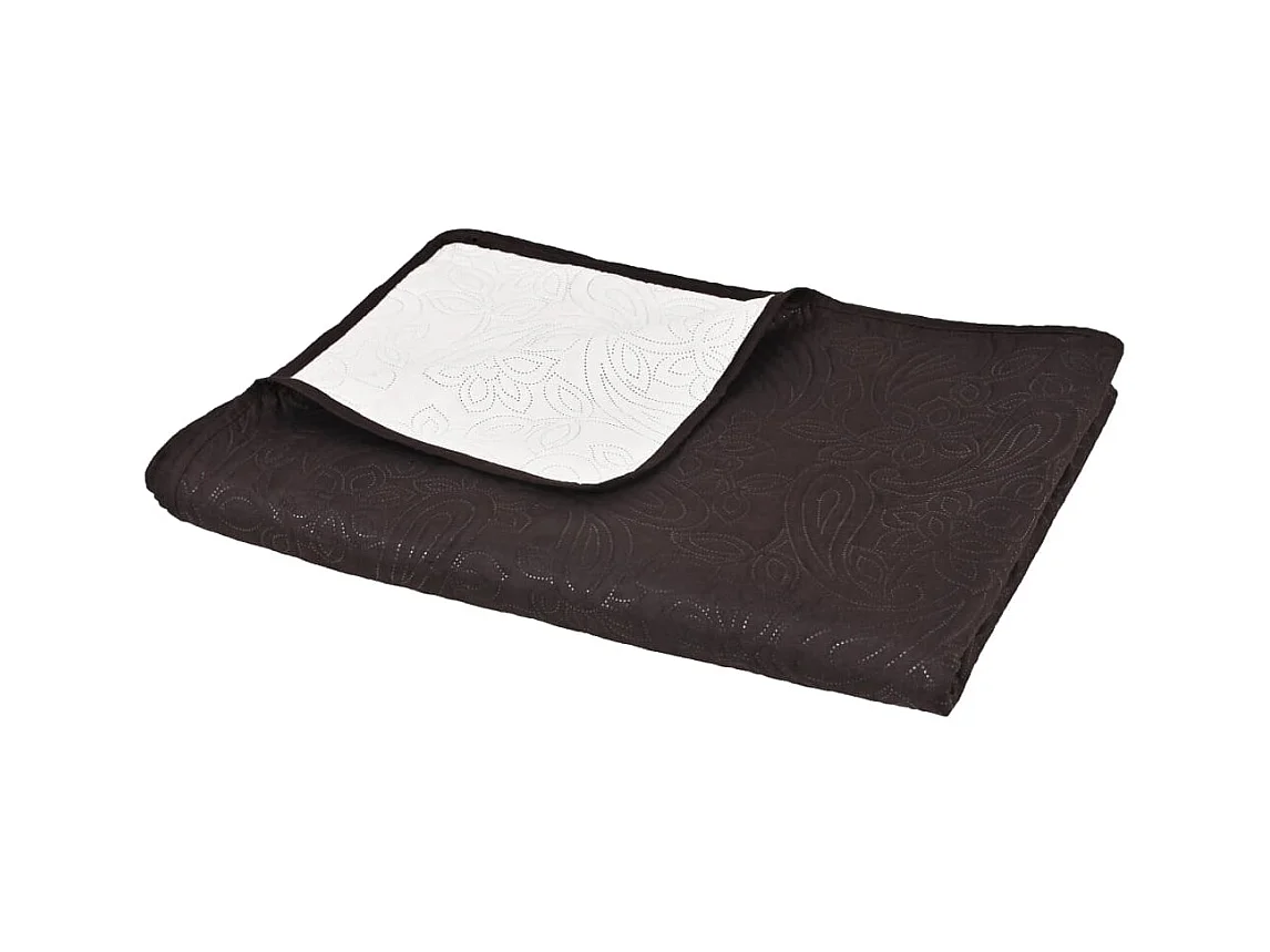 Couvre-lit à double face matelassé | Couverture   220 x 240 cm Crème et marron