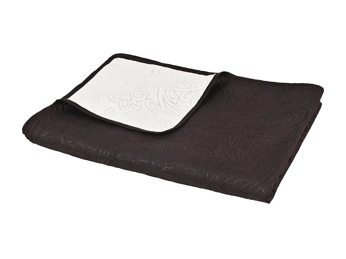 Couvre-lit à double face matelassé | Couverture   220 x 240 cm Crème et marron