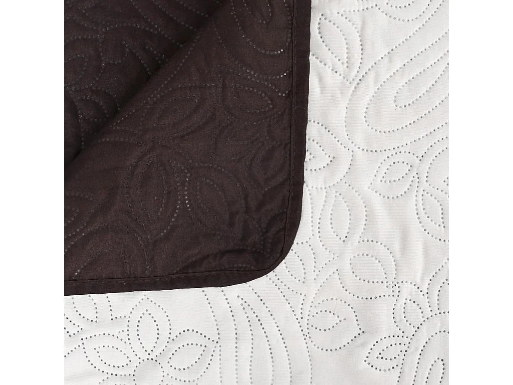 Couvre-lit à double face matelassé | Couverture   220 x 240 cm Crème et marron