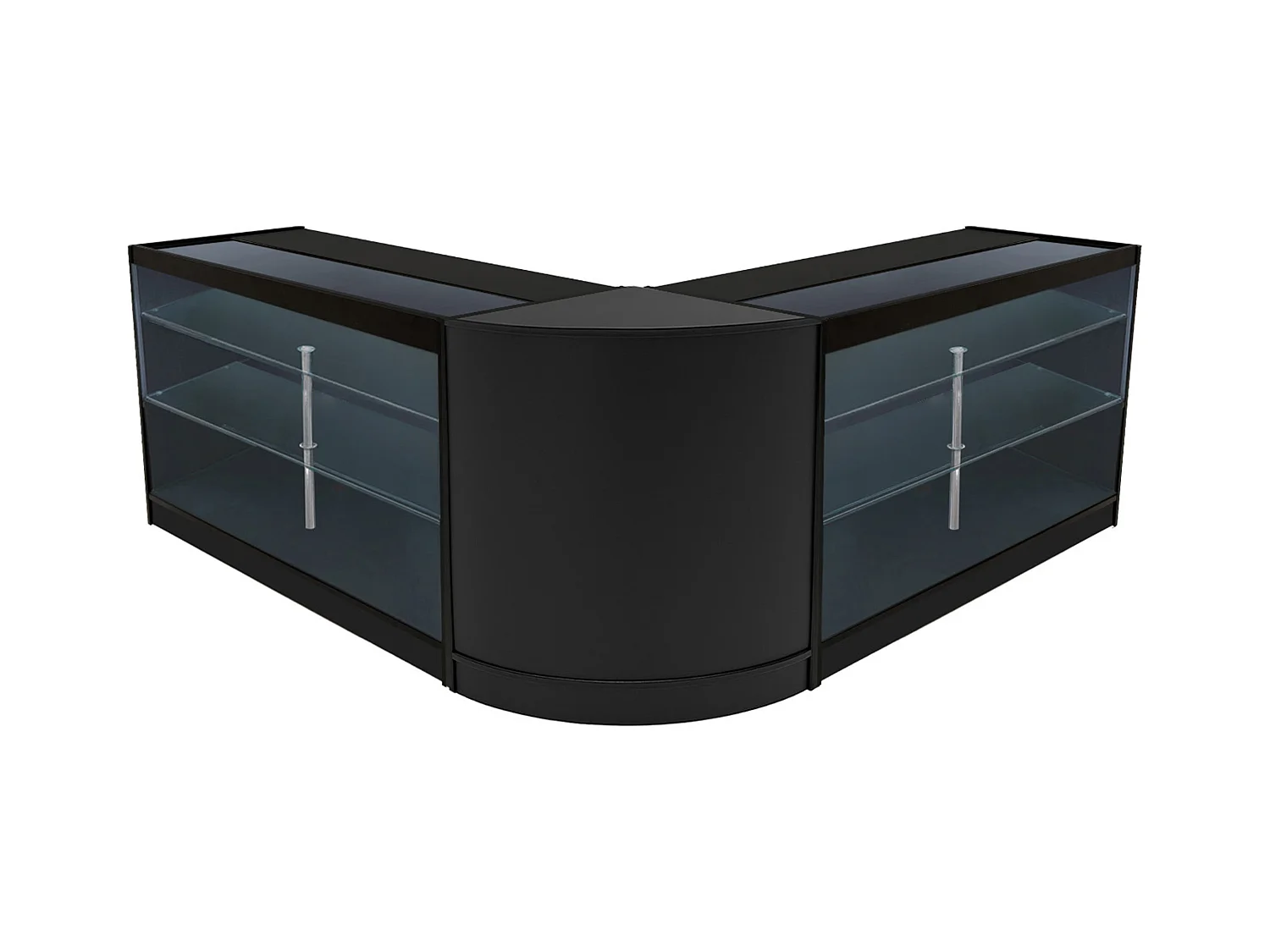 Comptoir de Ventes Verouillables en MDF Noir à LED Ensemble Helios K1500 CM60