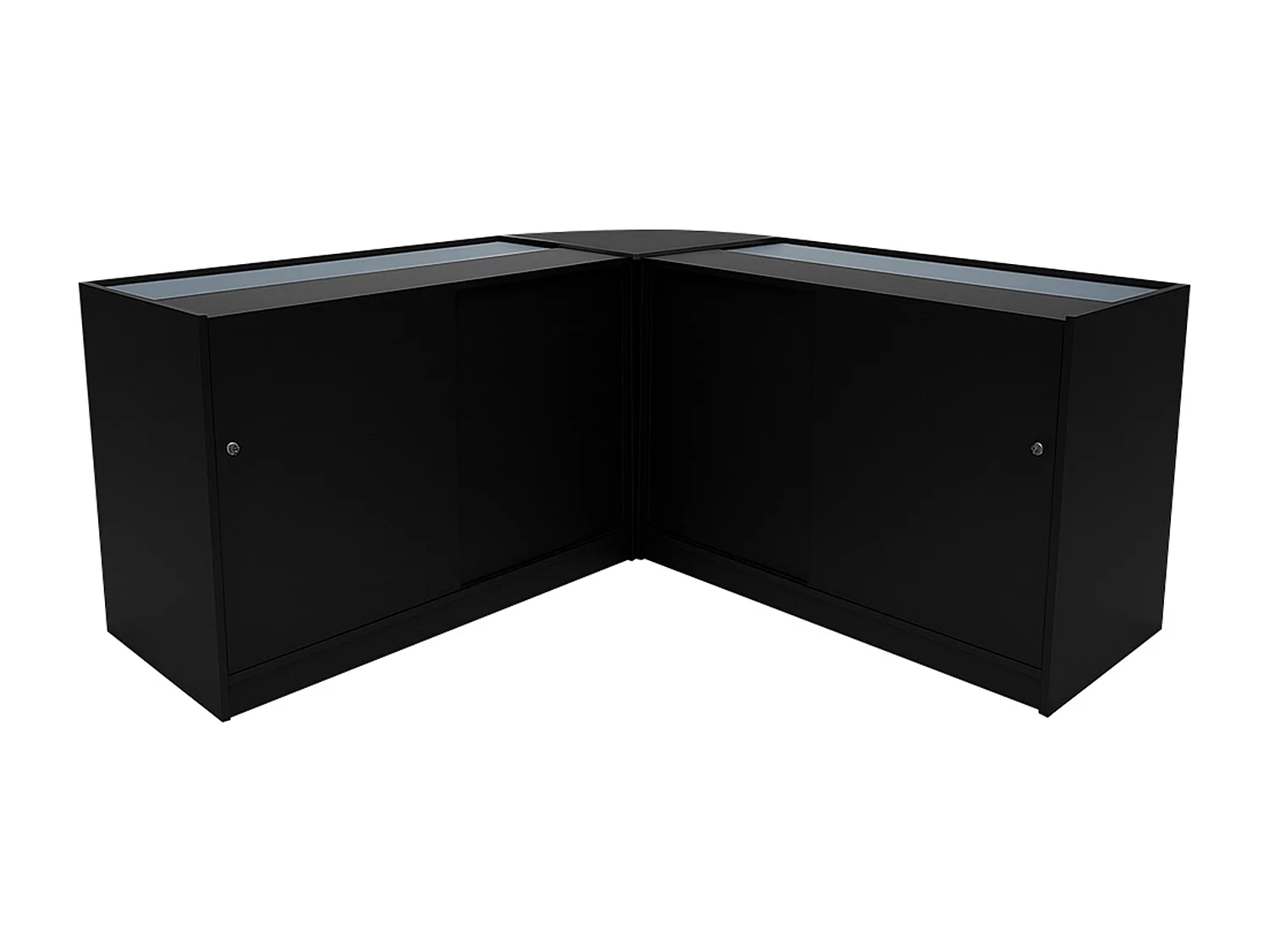 Set Banconi Nero Helios LED K1500 CM60 con Serratura e Vetrina Espositiva