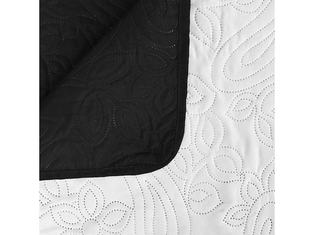 Couvre-lit à double face matelassé | Couverture   220 x 240 cm Noir et blanc