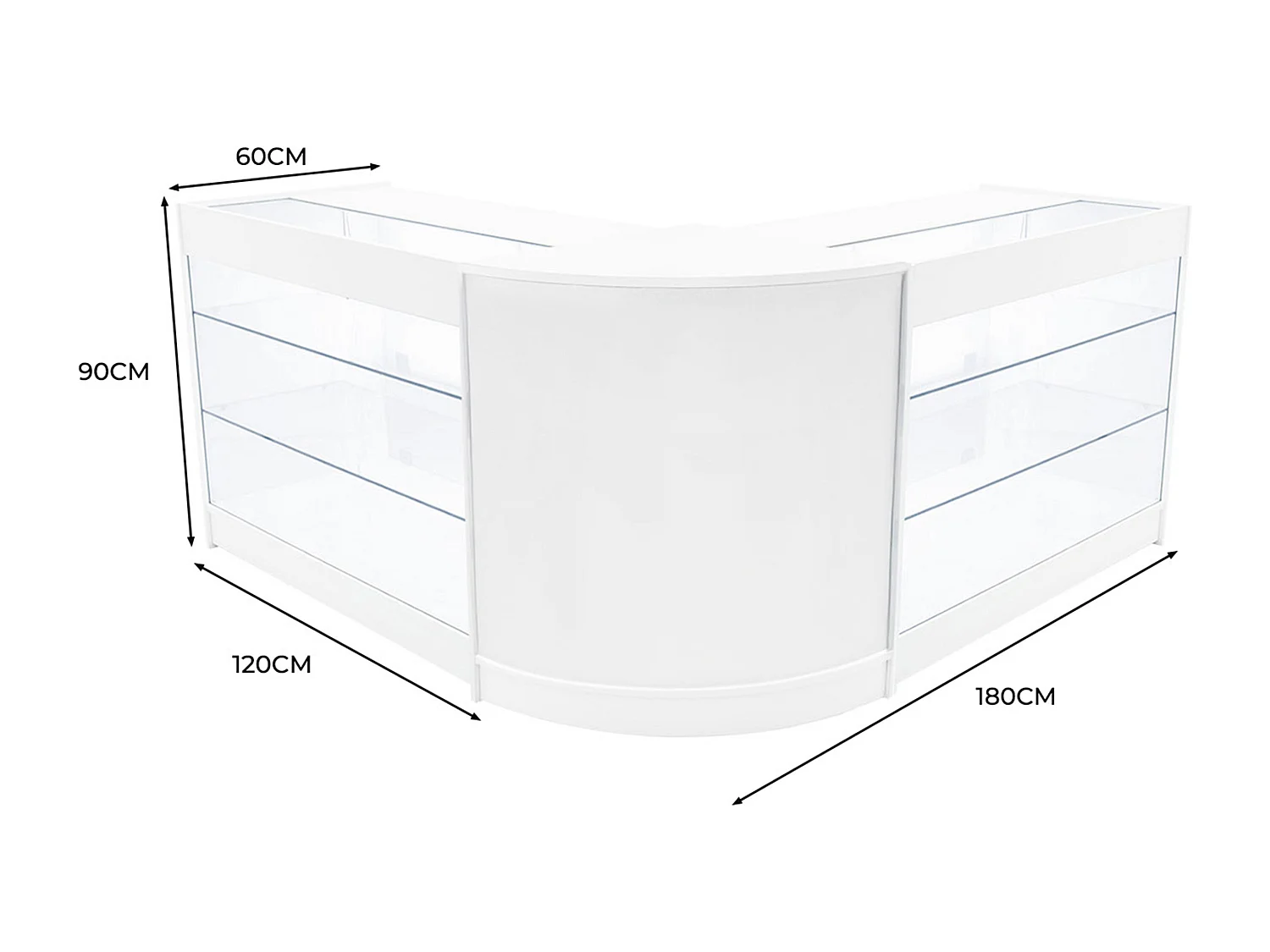 Helios LED Winkel Toonbank Set CM60 & 2 x K1200 - Wit