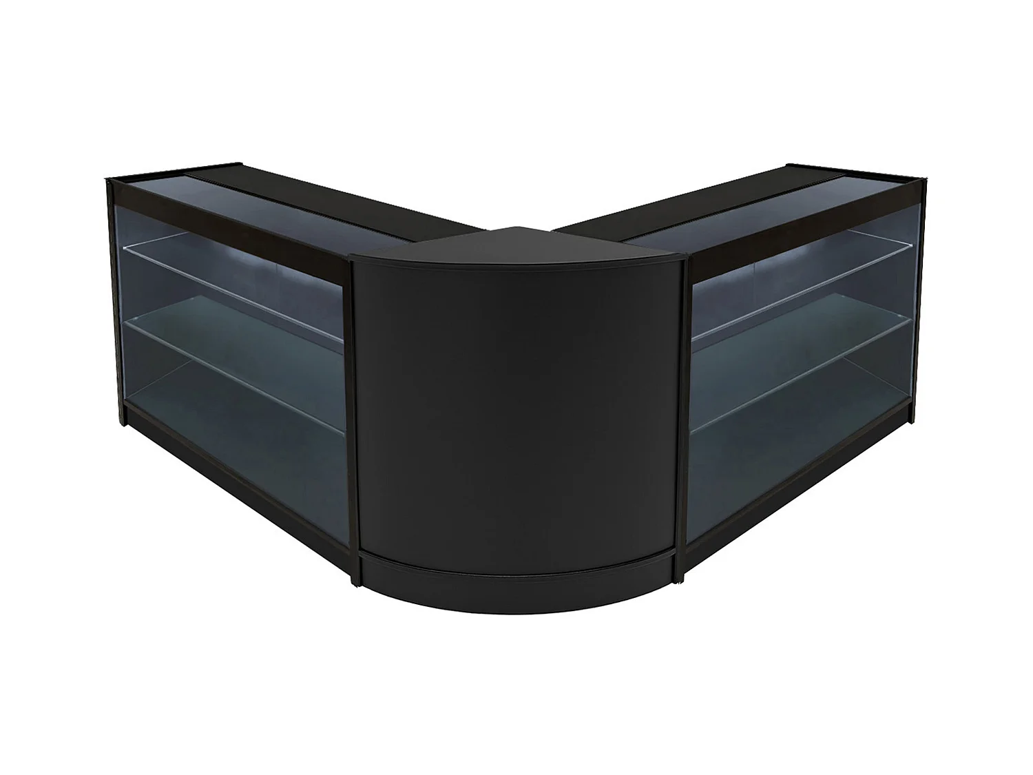 Comptoir de Ventes Verouillables en MDF Noir à LED Ensemble Helios K1200 CM60
