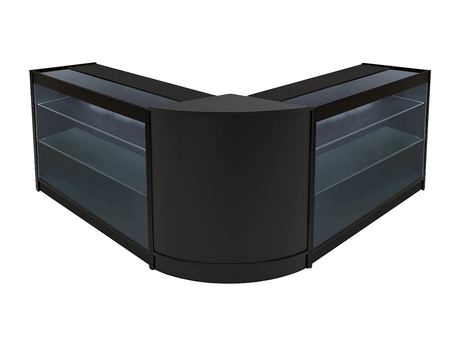 Set Banconi Nero Helios LED K1200 CM60 con Serratura e Vetrina Espositiva
