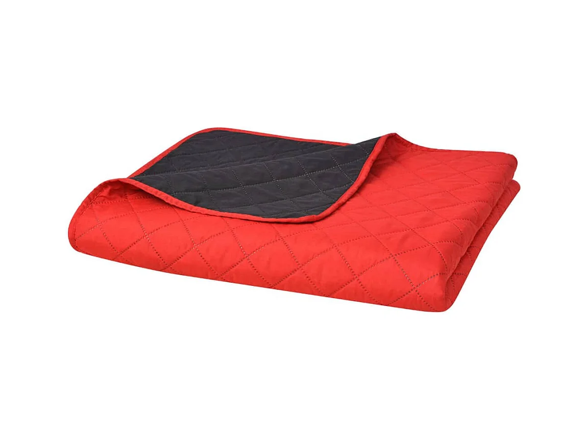 Couvre-lit matelassé double-face | Couverture   Rouge et noir 230x260 cm