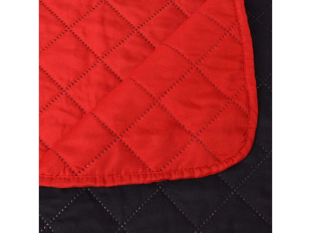 Couvre-lit matelassé double-face | Couverture   Rouge et noir 230x260 cm