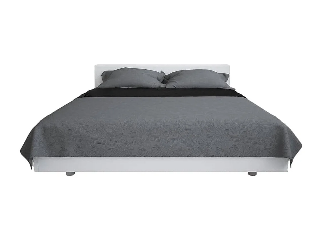 Couvre-lit à double face matelassé | Couverture   170 x 210 cm Gris et noir
