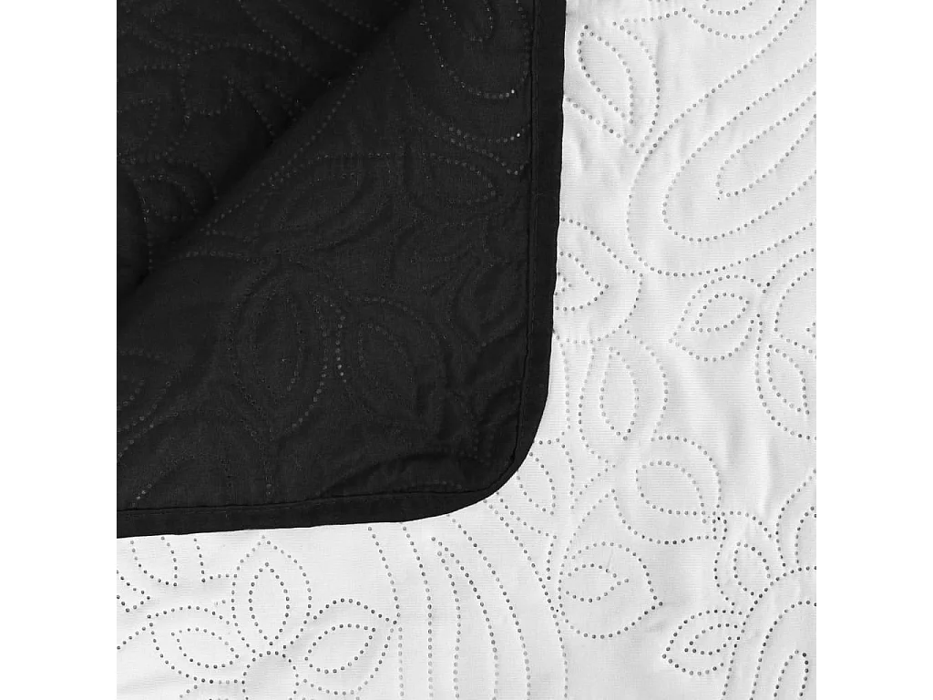 Couvre-lit à double face matelassé | Couverture   170 x 210 cm Noir et blanc