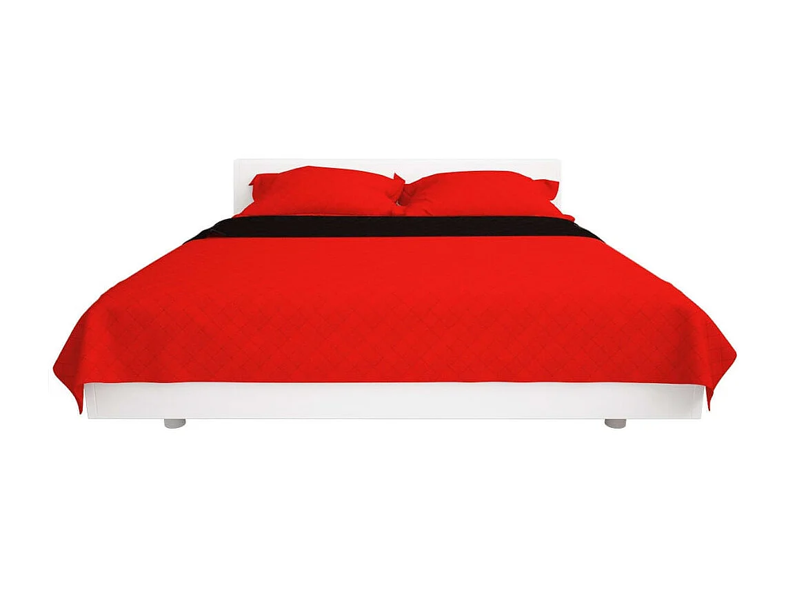 Couvre-lit matelassé double-face | Couverture   Rouge et noir 220x240 cm