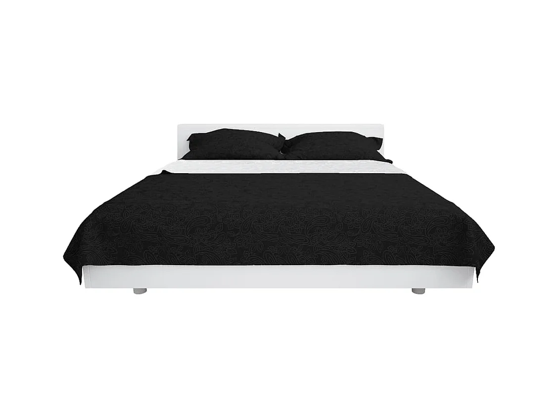 Couvre-lit à double face matelassé | Couverture   230 x 260 cm Noir et blanc