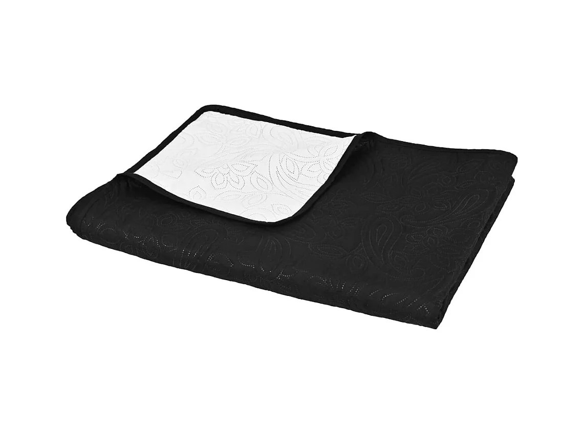Couvre-lit à double face matelassé | Couverture   230 x 260 cm Noir et blanc