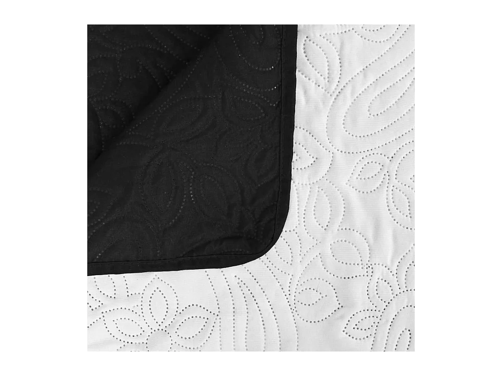 Couvre-lit à double face matelassé | Couverture   230 x 260 cm Noir et blanc
