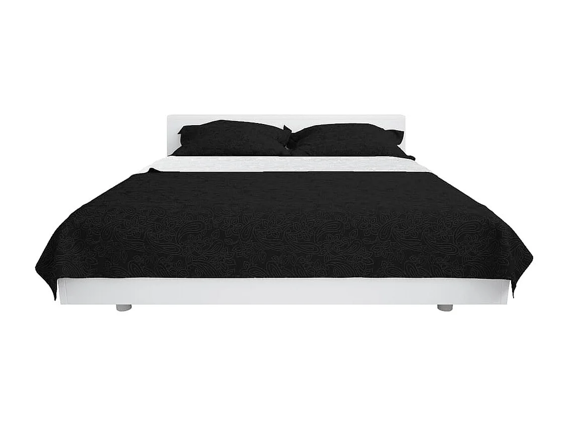 Couvre-lit à double face matelassé | Couverture   230 x 260 cm Noir et blanc