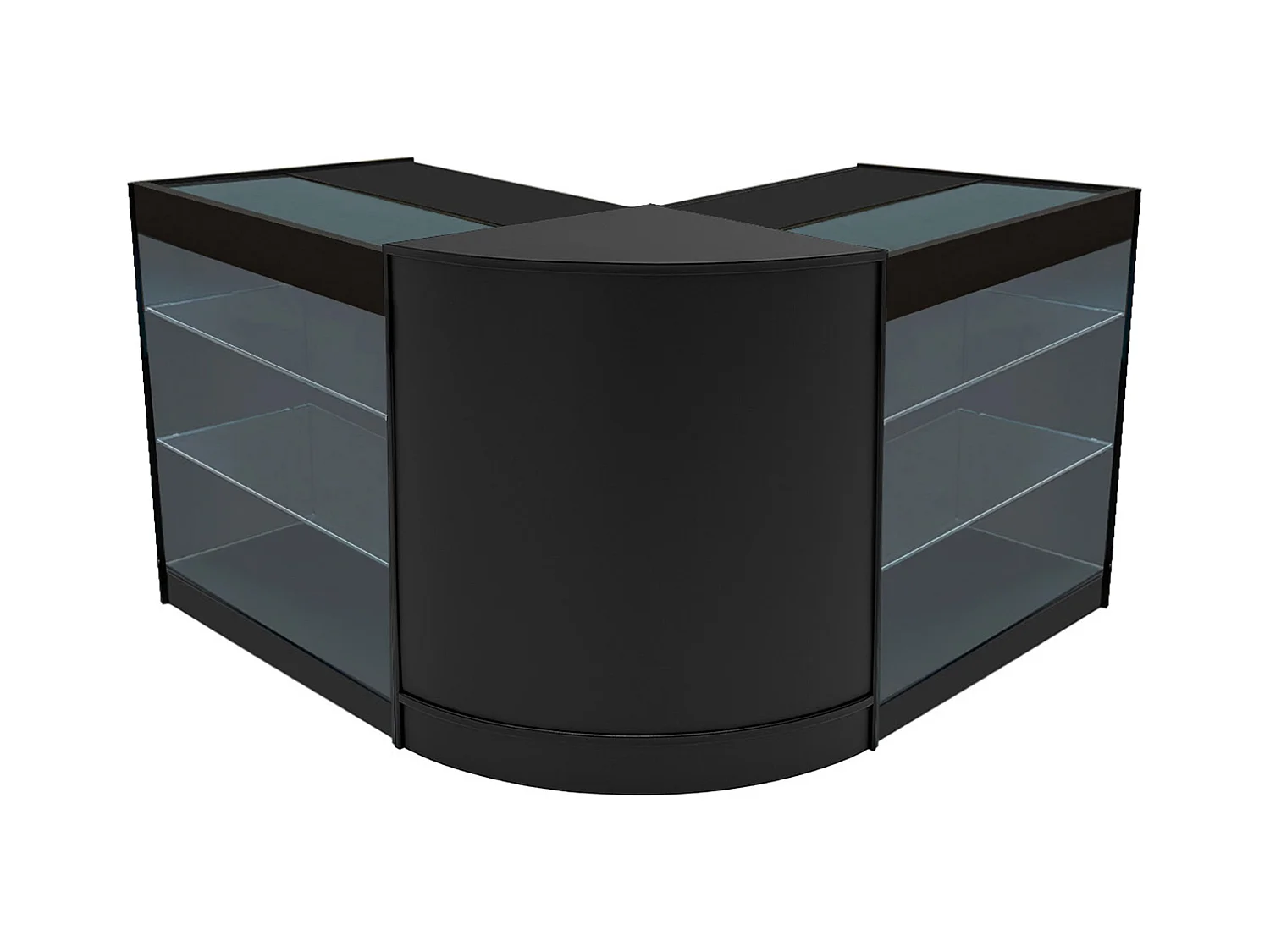 Comptoir de Ventes Verouillables en MDF Noir à LED Ensemble Helios K900 CM60