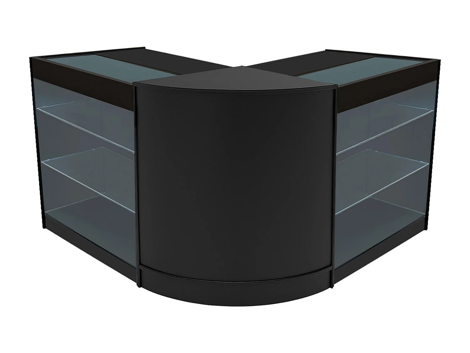 Comptoir de Ventes Verouillables en MDF Noir à LED Ensemble Helios K900 CM60
