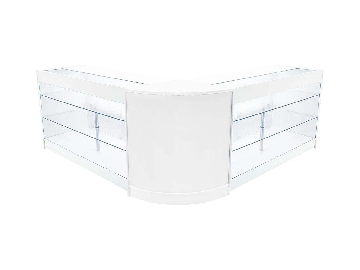 Set Mostradores Comerciales con Luz LED "HELIOS" CM60+ 2x K1500 – Blanco