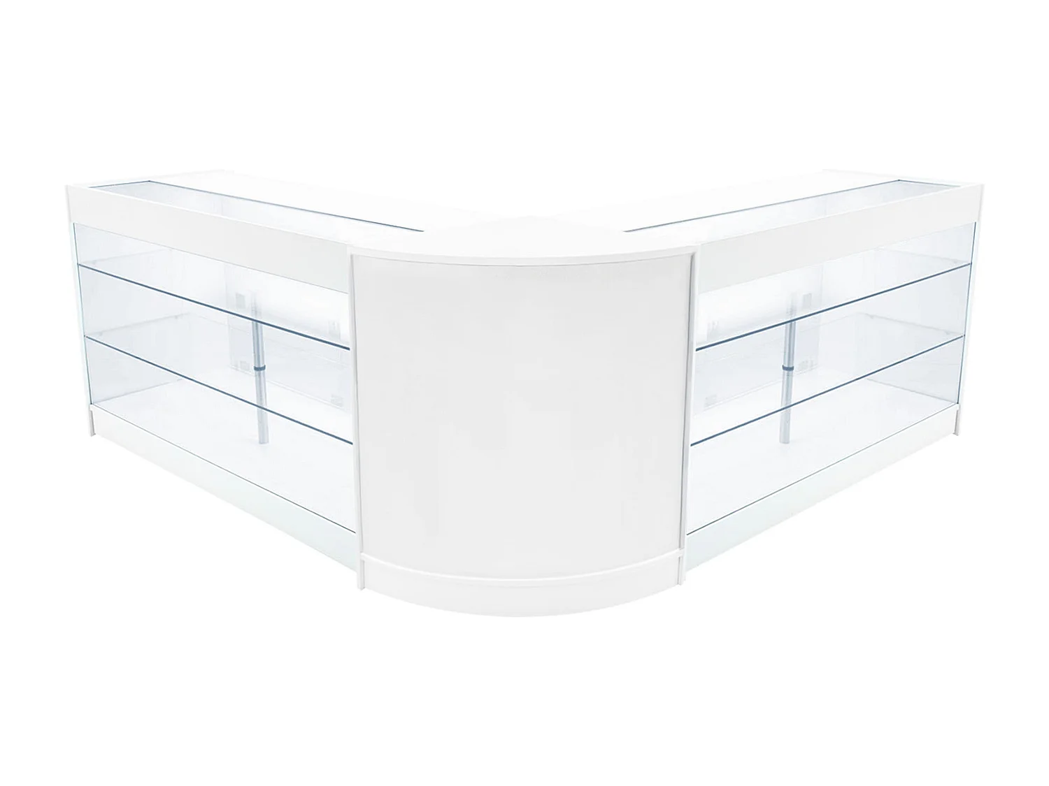 Set Mostradores Comerciales con Luz LED "HELIOS" CM60+ 2x K1500 – Blanco