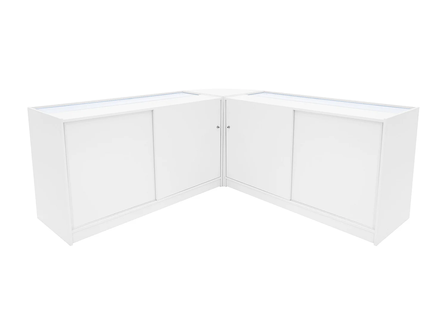 Set Mostradores Comerciales con Luz LED "HELIOS" CM60+ 2x K1500 – Blanco