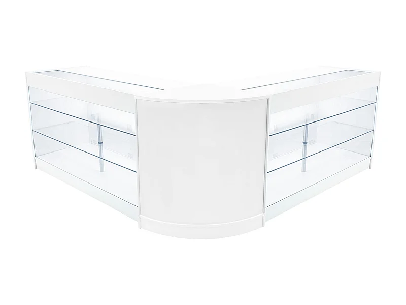 Set Mostradores Comerciales con Luz LED "HELIOS" CM60+ 2x K1500 – Blanco