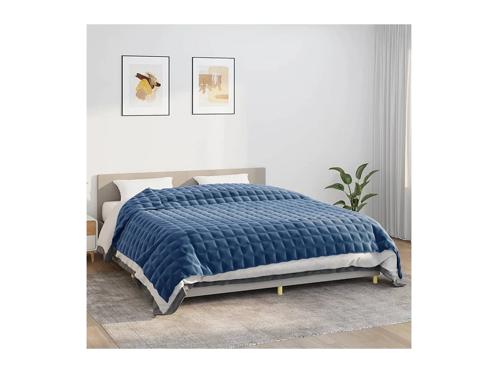 Couverture | Plaid lestée Bleu 235x290 cm 11 kg Tissu