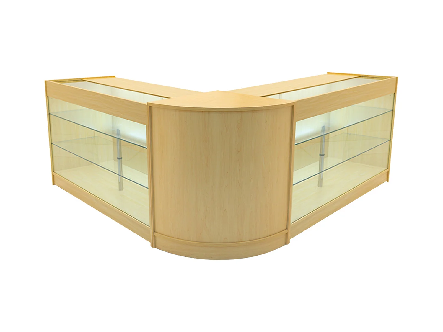 Comptoir de Ventes Verouillables en MDF Érable à LED Ensemble Helios K1500 CM60