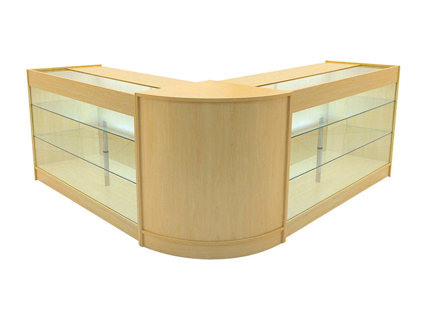 Comptoir de Ventes Verouillables en MDF Érable à LED Ensemble Helios K1500 CM60