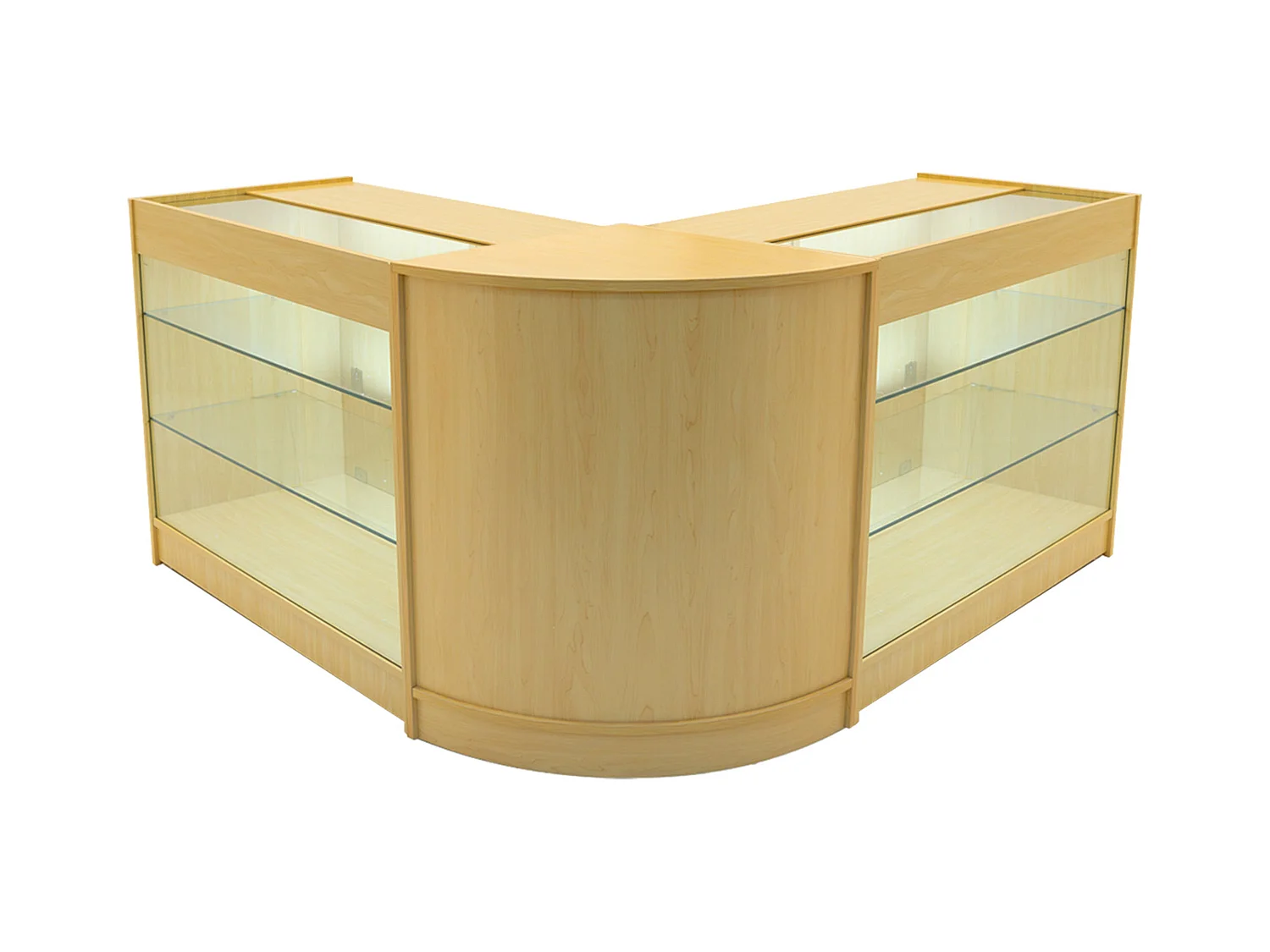 Comptoir de Ventes Verouillables en MDF Érable à LED Ensemble Helios K1200 CM60