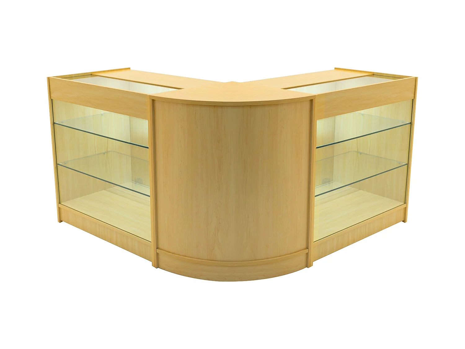 Comptoir de Ventes Verouillables en MDF Érable à LED Ensemble Helios K900 CM60