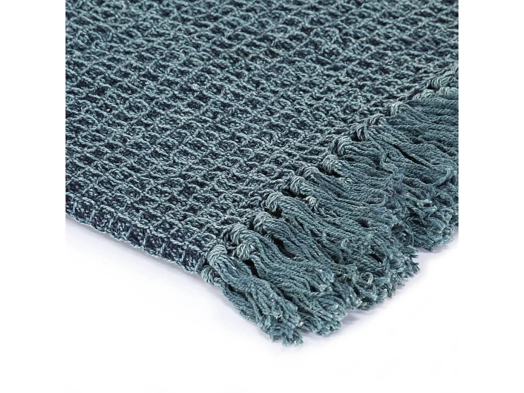 Couverture | Plaid en coton 125 x 150 cm Bleu indigo