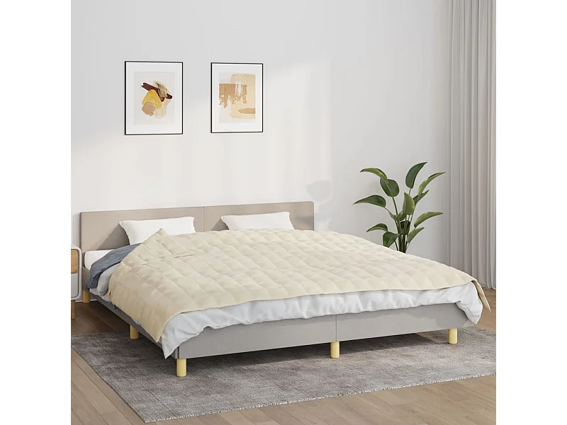 Couverture | Plaid lestée Crème clair 155x220 cm 7 kg Tissu