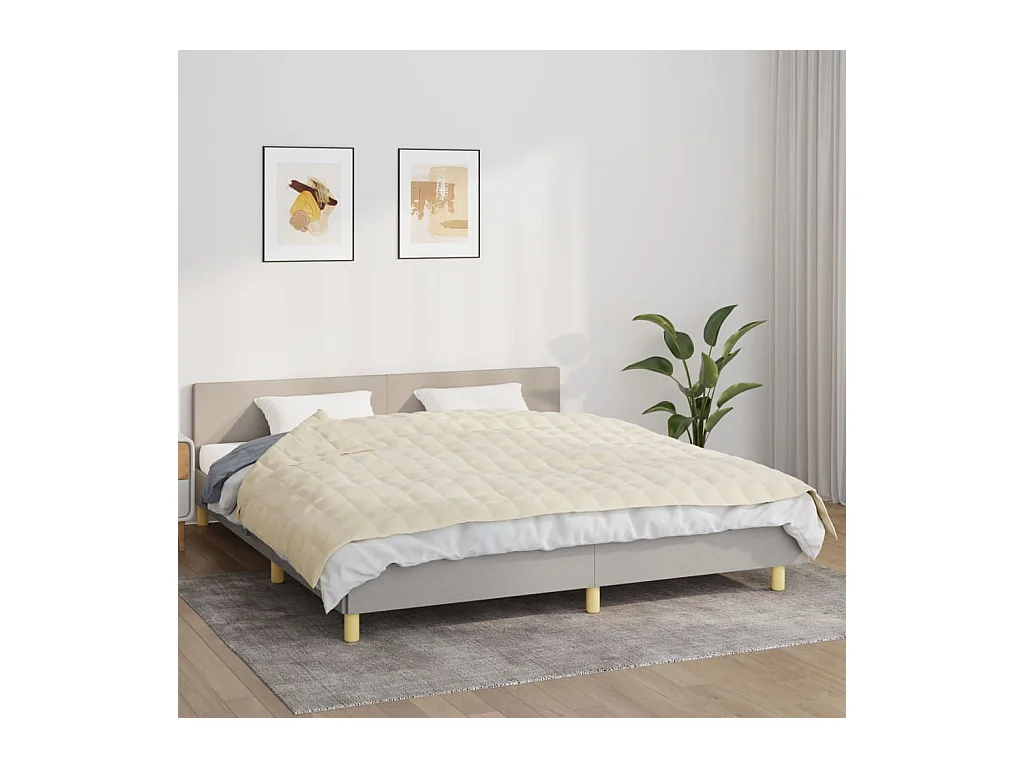 Couverture | Plaid lestée Crème clair 155x220 cm 7 kg Tissu