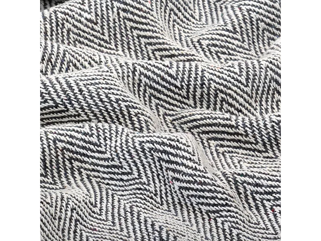 Couverture | Plaid coton à chevrons 160x210 cm Bleu marine