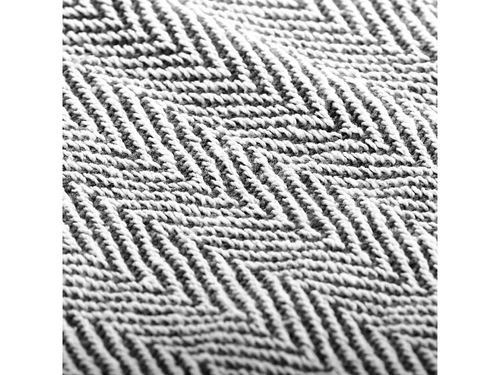 Couverture | Plaid coton à chevrons 160x210 cm Bleu marine
