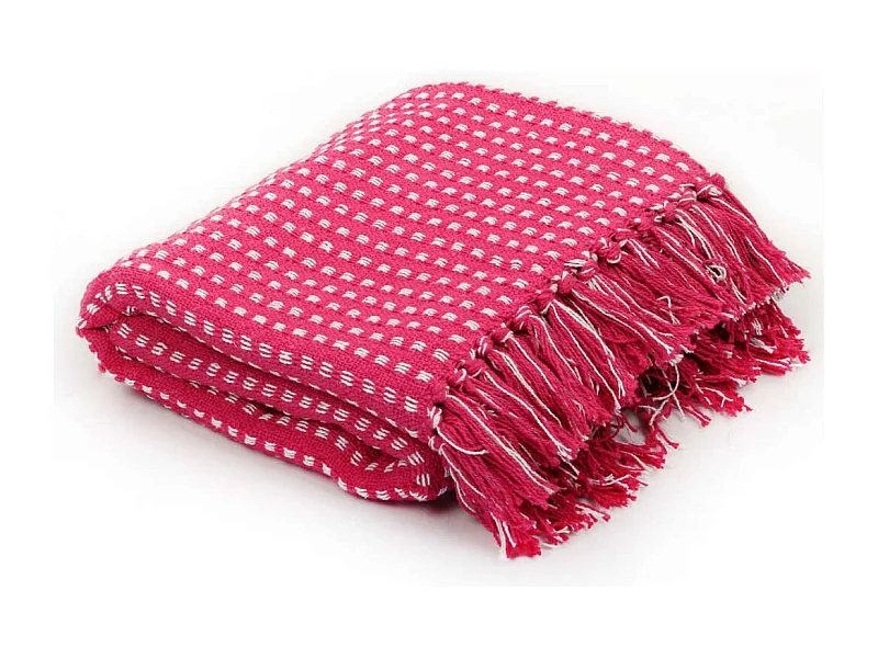 Couverture | Plaid coton à carreaux 160x210 cm Rose