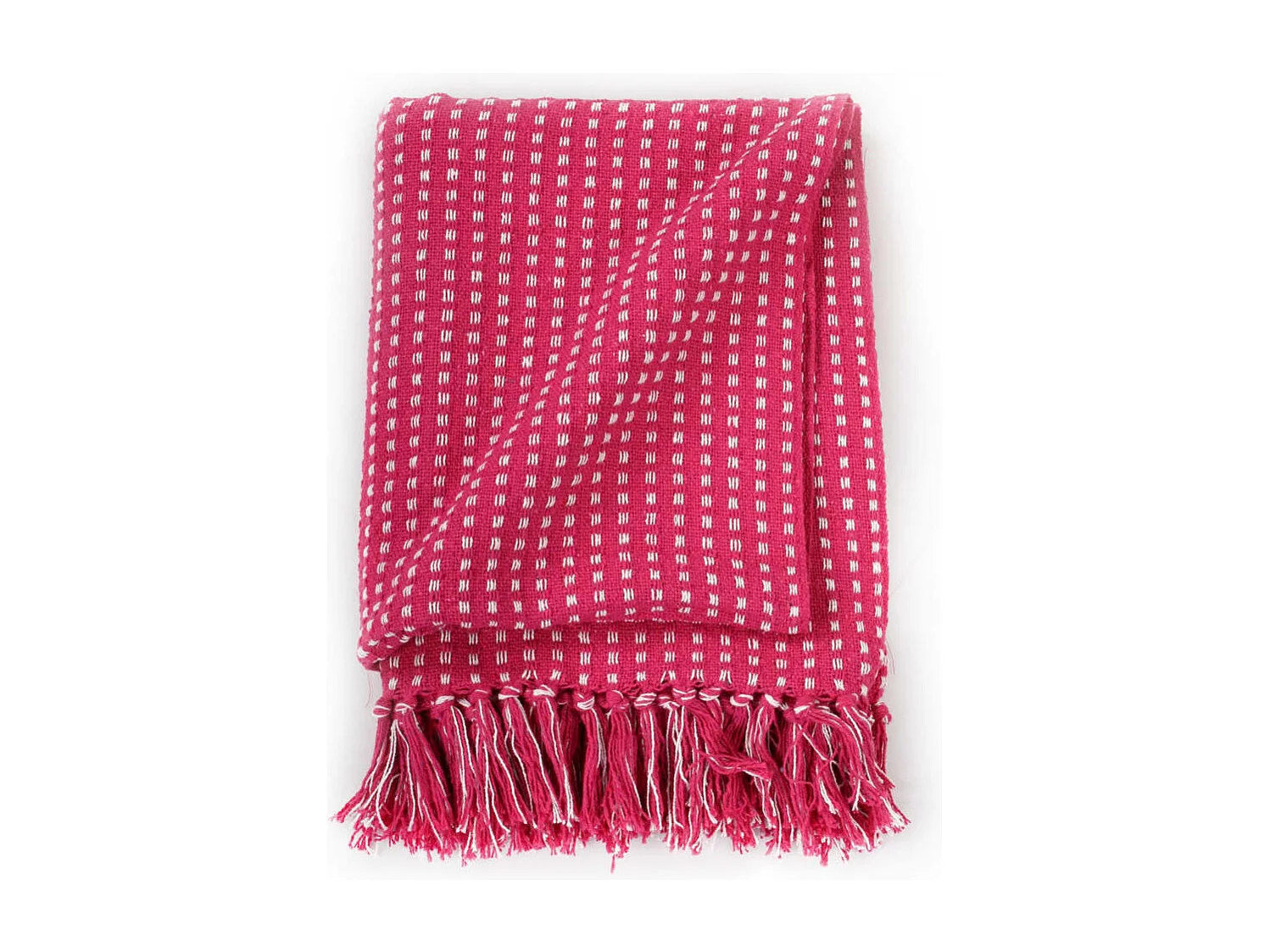 Couverture | Plaid coton à carreaux 160x210 cm Rose