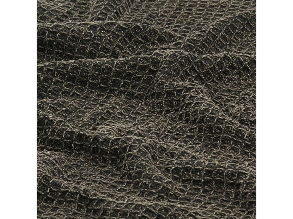 Couverture | Plaid en coton 160 x 210 cm Anthracite/Marron