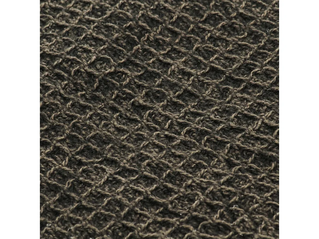 Couverture | Plaid en coton 160 x 210 cm Anthracite/Marron