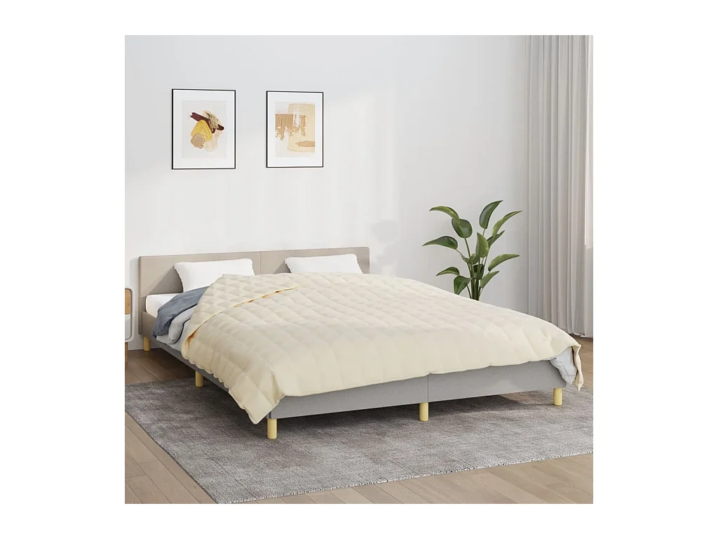 Couverture | Plaid lestée Crème clair 220x230 cm 15 kg Tissu