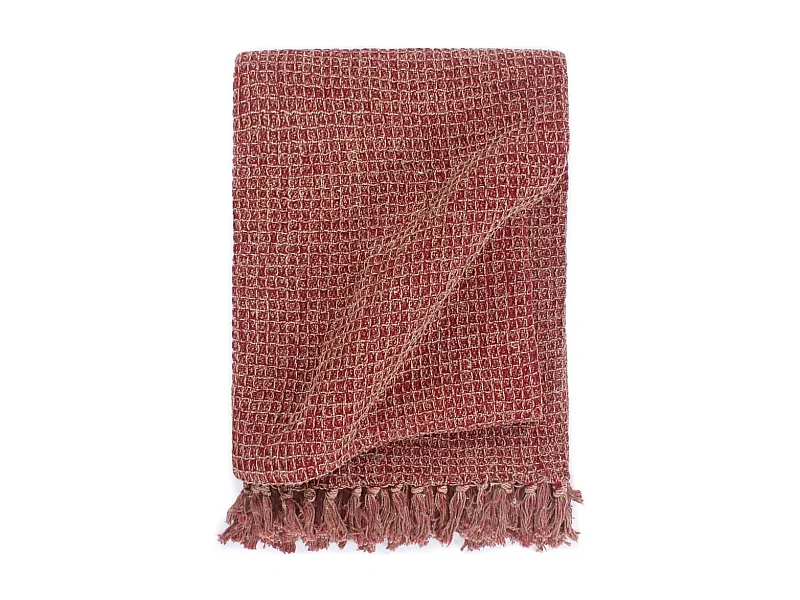 Couverture | Plaid en coton 220 x 250 cm Bordeaux