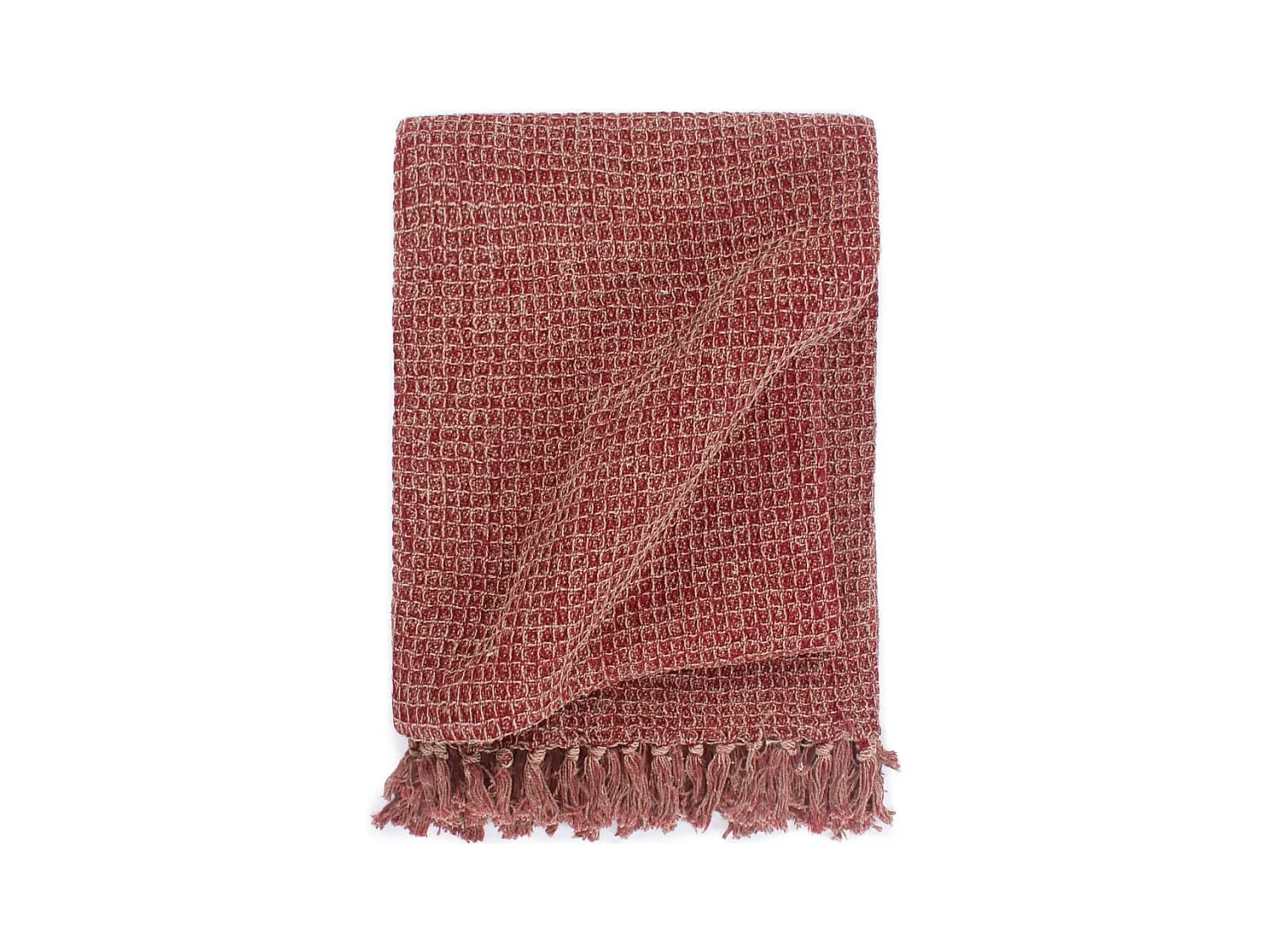 Couverture | Plaid en coton 220 x 250 cm Bordeaux