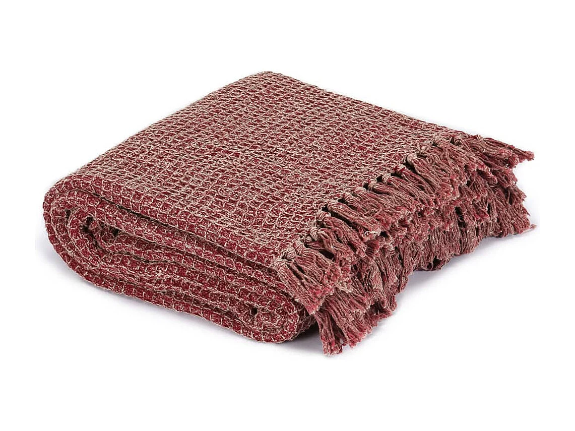 Couverture | Plaid en coton 220 x 250 cm Bordeaux