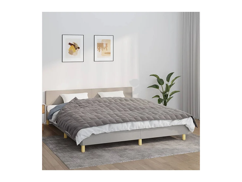 Couverture | Plaid lestée Gris 155x220 cm 7 kg Tissu