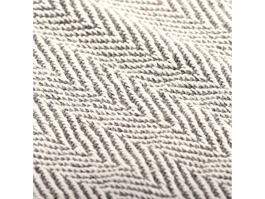Couverture | Plaid coton à chevrons 160x210 cm Gris