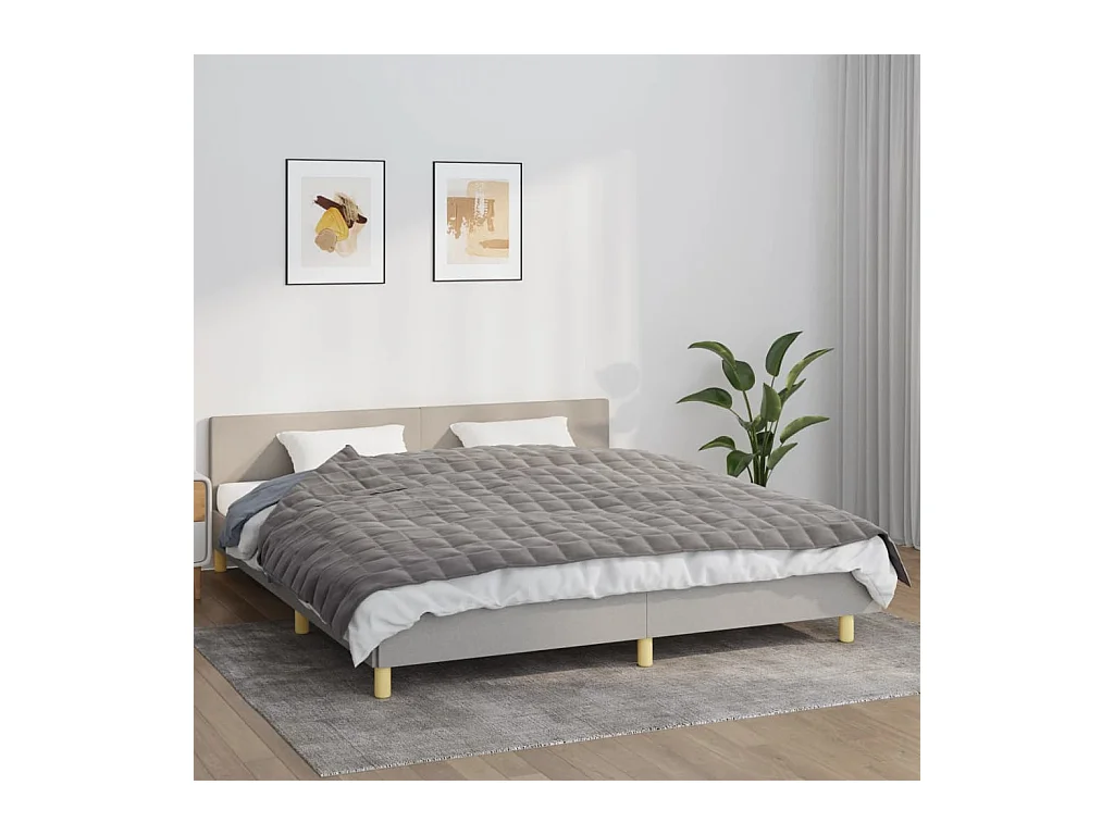 Couverture | Plaid lestée Gris 155x220 cm 11 kg Tissu