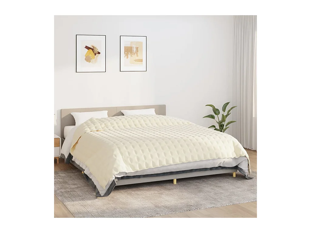 Couverture | Plaid lestée Crème clair 235x290 cm 15 kg Tissu