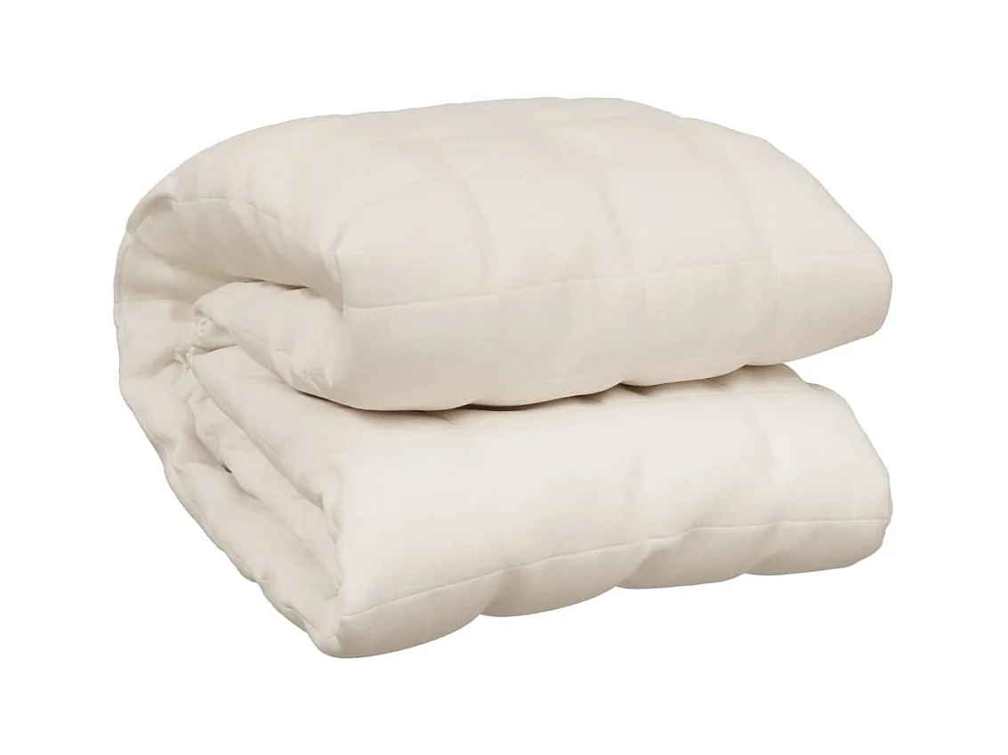 Couverture | Plaid lestée Crème clair 220x235 cm 15 kg Tissu