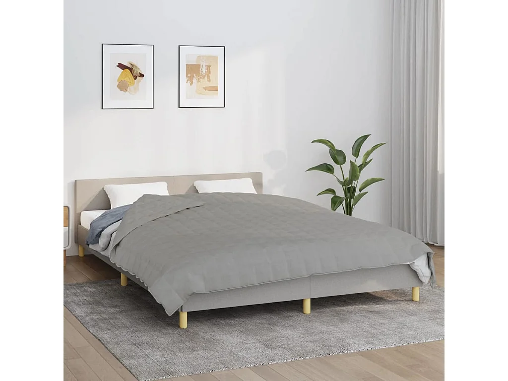 Couverture | Plaid lestée Gris 200x200 cm 9 kg Tissu