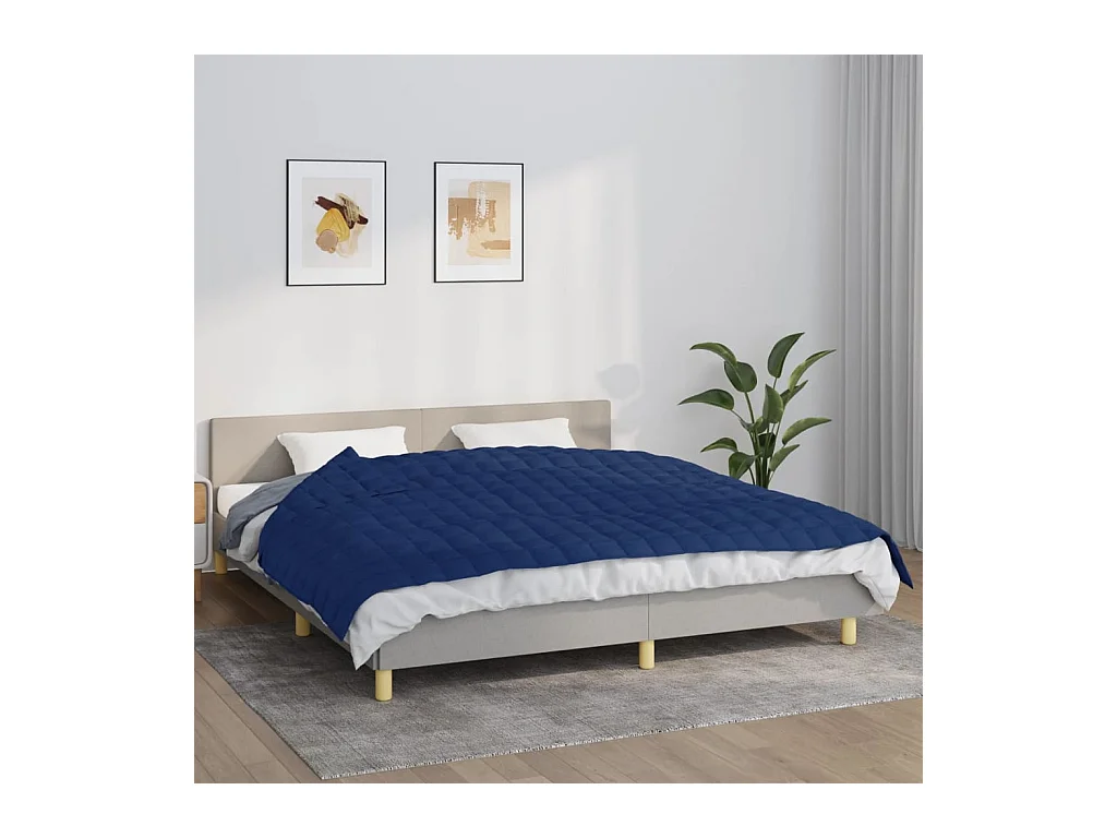 Couverture | Plaid lestée Bleu 155x220 cm 7 kg Tissu