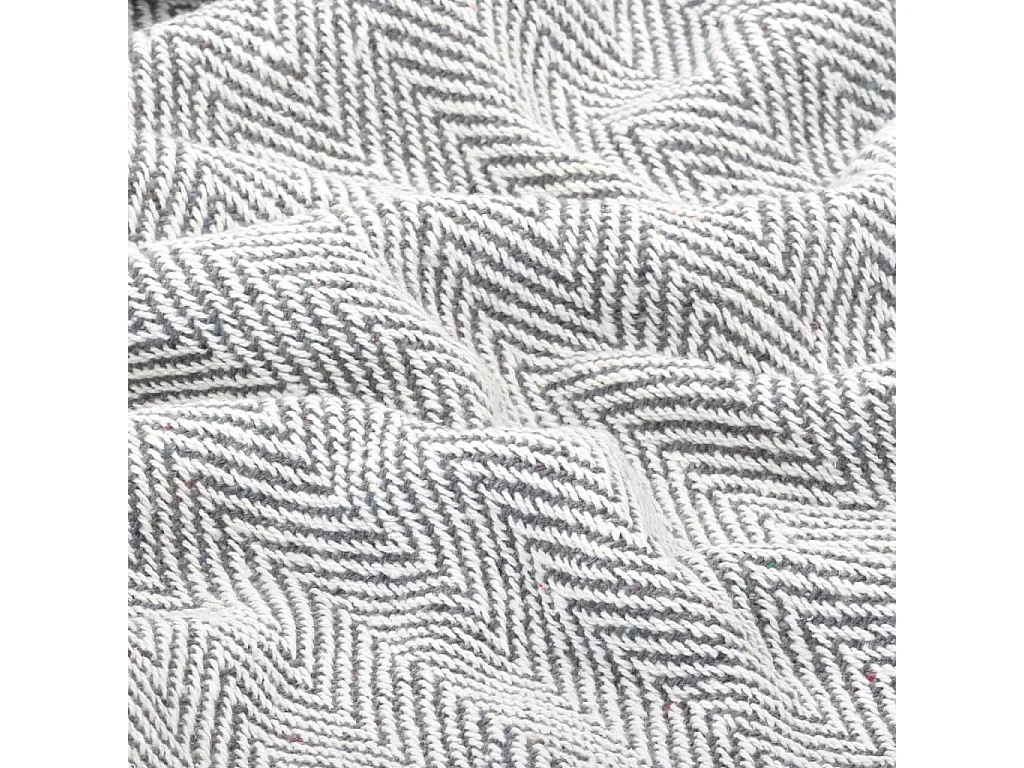 Couverture | Plaid coton à chevrons 220x250 cm Gris
